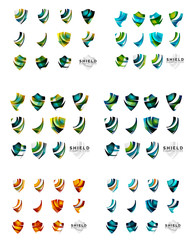 Obraz premium Set of company logotype branding designs, shield protection concept icons