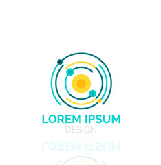 Obraz premium Vector swirl and circles outline minimal abstract geometric logo