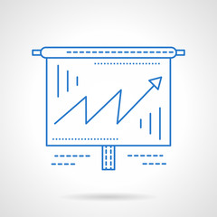 Business growing chart  blue line vector icon