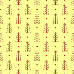Natural spruce forest seamless pattern