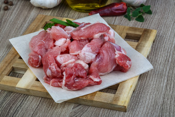 Diced pork meat