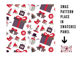 Seamless pattern with Christmas elements