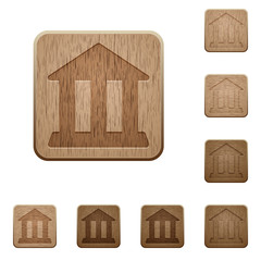 Bank wooden buttons