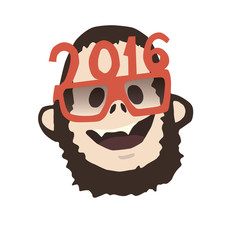 Happy monkey with glasses Christmas 2016.