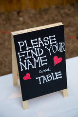 Wedding Table Sign at Reception