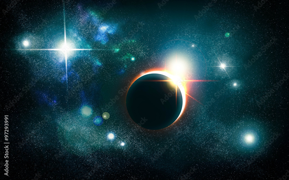 Wall mural eclipse universe starscape background