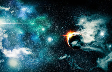 Obraz na płótnie Canvas Eclipse Universe Starscape Background