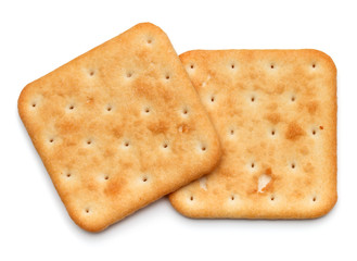 Dry cracker cookies isolated on white background cutout