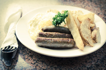 Fried Eggs Sausage Home Fries