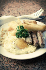 Fried Eggs Sausage Home Fries