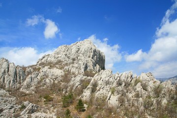 Fototapeta premium Rocky peaks on Velebit mountain in Croatia