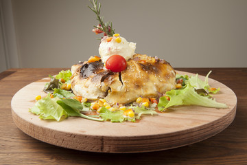 closed pizza with vegetables