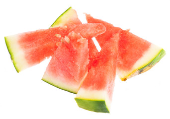 sliced watermelon isolated on a white background