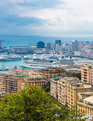 Naklejka premium Port of Genoa in Italy