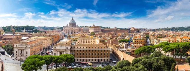 Deurstickers Rome en de Sint-Pietersbasiliek in Vaticaan © Sergii Figurnyi
