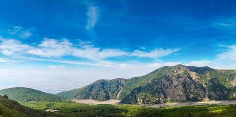 Mountain landscape next to Vesuvius volcano
