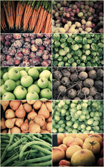Fruits and Vegetables Collage