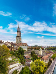 Fototapeta na wymiar Bern and Berner Munster cathedral
