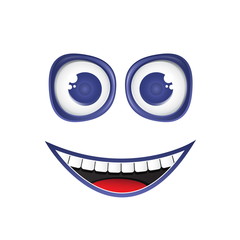 Illustration funny smile. Vector