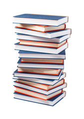 books pile isolated on white background