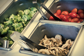 Salad Bar Vegetable Trays