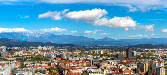 Obraz premium Aerial view of Ljubljana in Slovenia