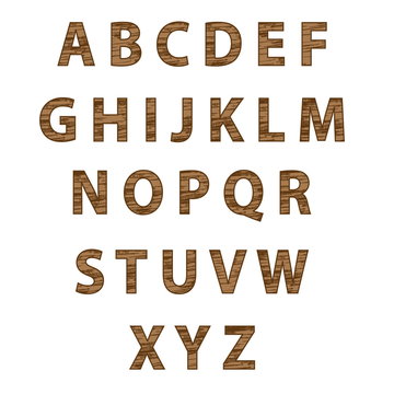 Textured tree font. Vector