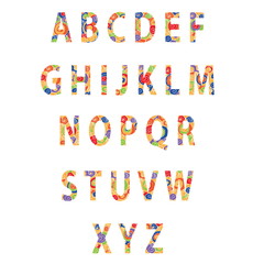 Sketch textured font. Vector