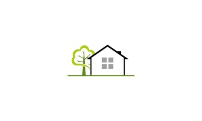  house garden tree logo