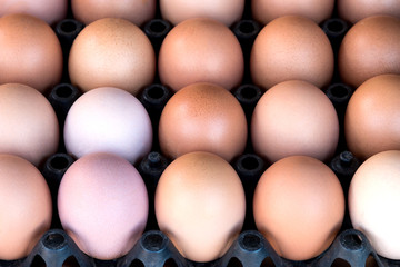 Eggs from chicken farm in the old and dust package
