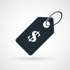 Icon of price tag with dollar sign