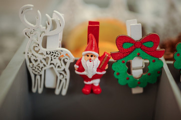 christmas decoration wooden decor clothespins