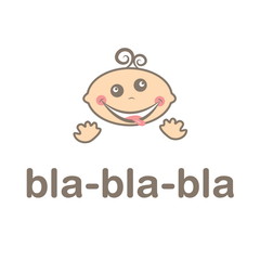 Illustration of mad funny kid icon. Vector