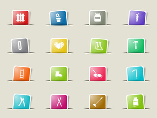 Garden tools simply icons