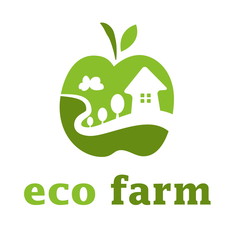 Illustration of concept eco farm in apple form. Vector