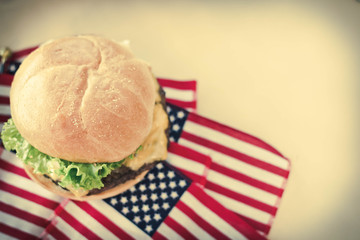 American Flag Cheeseburger