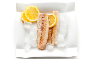Raw fresh fish on ice