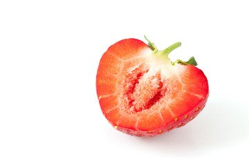 Fresh strawberries on a white background
