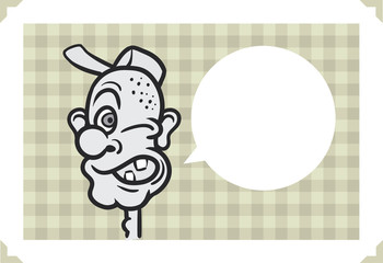 Greeting card with mad redneck man face - place your custom text