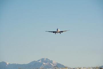 Fototapeta na wymiar 雪山と旅客機