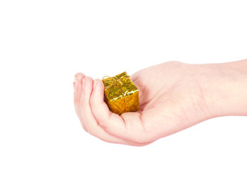 Fototapeta premium A hand holding a small box