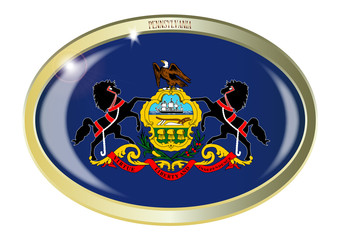 Pennsylvania State Flag Oval Button