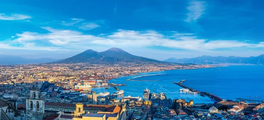 Papier Peint photo Lavable Naples Naples et le Vésuve en Italie