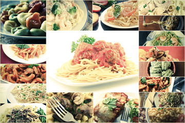 Fototapeta na wymiar Pasta Food Collage