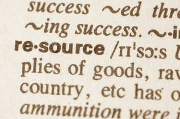 Dictionary definition of word resource