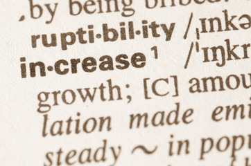 Dictionary definition of word increase