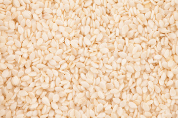 texture of white purified sesame close-up the background