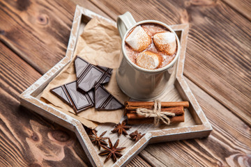 Cocoa drink with marshmallows