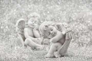 Guardian angel with christmas decoration