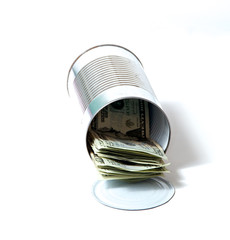 tin can full of money